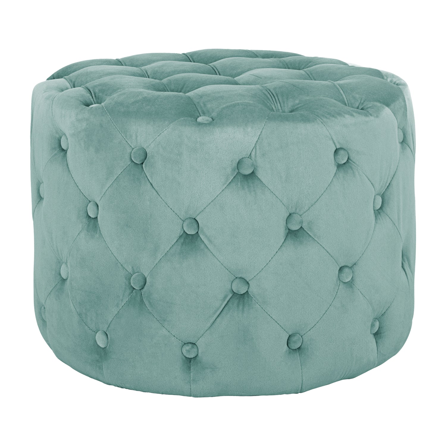 STOOL KASSIE HM8406.07 PISTACHIO GREEN VELVET t.CHESTERFIELD Φ60X43Hcm. image 1