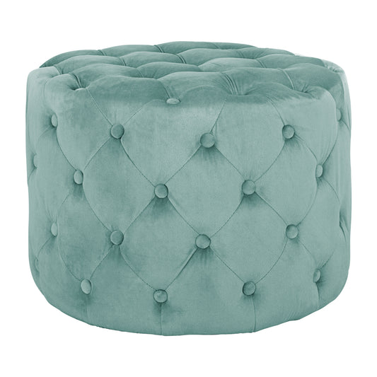 STOOL KASSIE HM8406.07 PISTACHIO GREEN VELVET t.CHESTERFIELD Φ60X43Hcm. image 1
