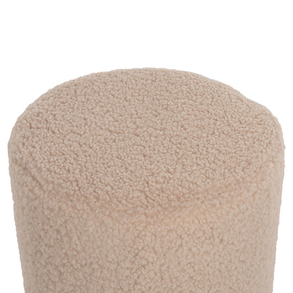 STOOL LEVY HM8408.20 BOUCLE FABRIC ECRU-GOLD BASE Φ35x42Hcm.