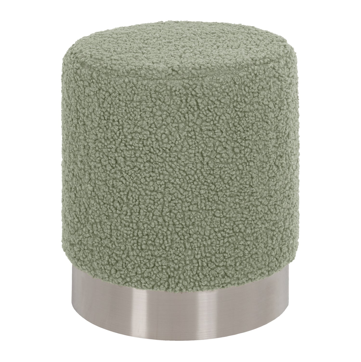 STOOL LEVY HM8408.27 BOUCLE FABRIC PISTACHIO GREEN-SILVER BASE Φ35x42Hcm. image 1