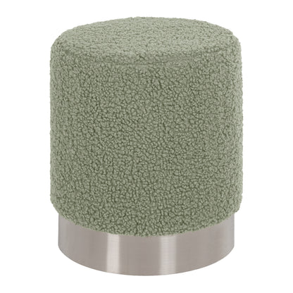 STOOL LEVY HM8408.27 BOUCLE FABRIC PISTACHIO GREEN-SILVER BASE Φ35x42Hcm. image 1