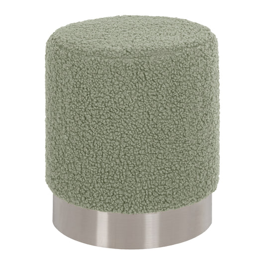 STOOL LEVY HM8408.27 BOUCLE FABRIC PISTACHIO GREEN-SILVER BASE Φ35x42Hcm. image 1