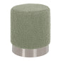 STOOL LEVY HM8408.27 BOUCLE FABRIC PISTACHIO GREEN-SILVER BASE Φ35x42Hcm. image 1