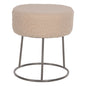 STOOL KARLO HM8411.23 WHITE BOUCLE FABRIC WITH SILVER BASE Φ35x41Hcm. image 1