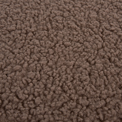 STOOL KARLO HM8411.25 LIGHT BROWN BOUCLE FABRIC WITH SILVER BASE Φ35x41Hcm.