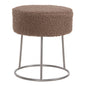 STOOL KARLO HM8411.25 LIGHT BROWN BOUCLE FABRIC WITH SILVER BASE Φ35x41Hcm. image 1