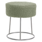 STOOL KARLO HM8411.27 PISTACHIO GREEN BOUCLE FABRIC WITH SILVER BASE Φ35x41Hcm. image 1