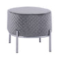 Stool Sinta HM8638.01 Grey velvet with silver base 42x42x38cm image 1