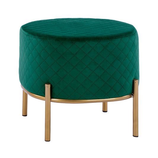 Stool Sinta HM8638.03 Cypress Green Velvet with gold base 42x42x38cm image 1
