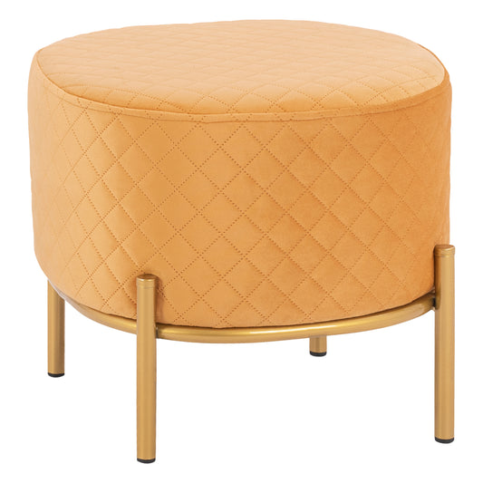 Stool Sinta HM8638.09 Gold velvet with gold base 42x42x38cm image 1