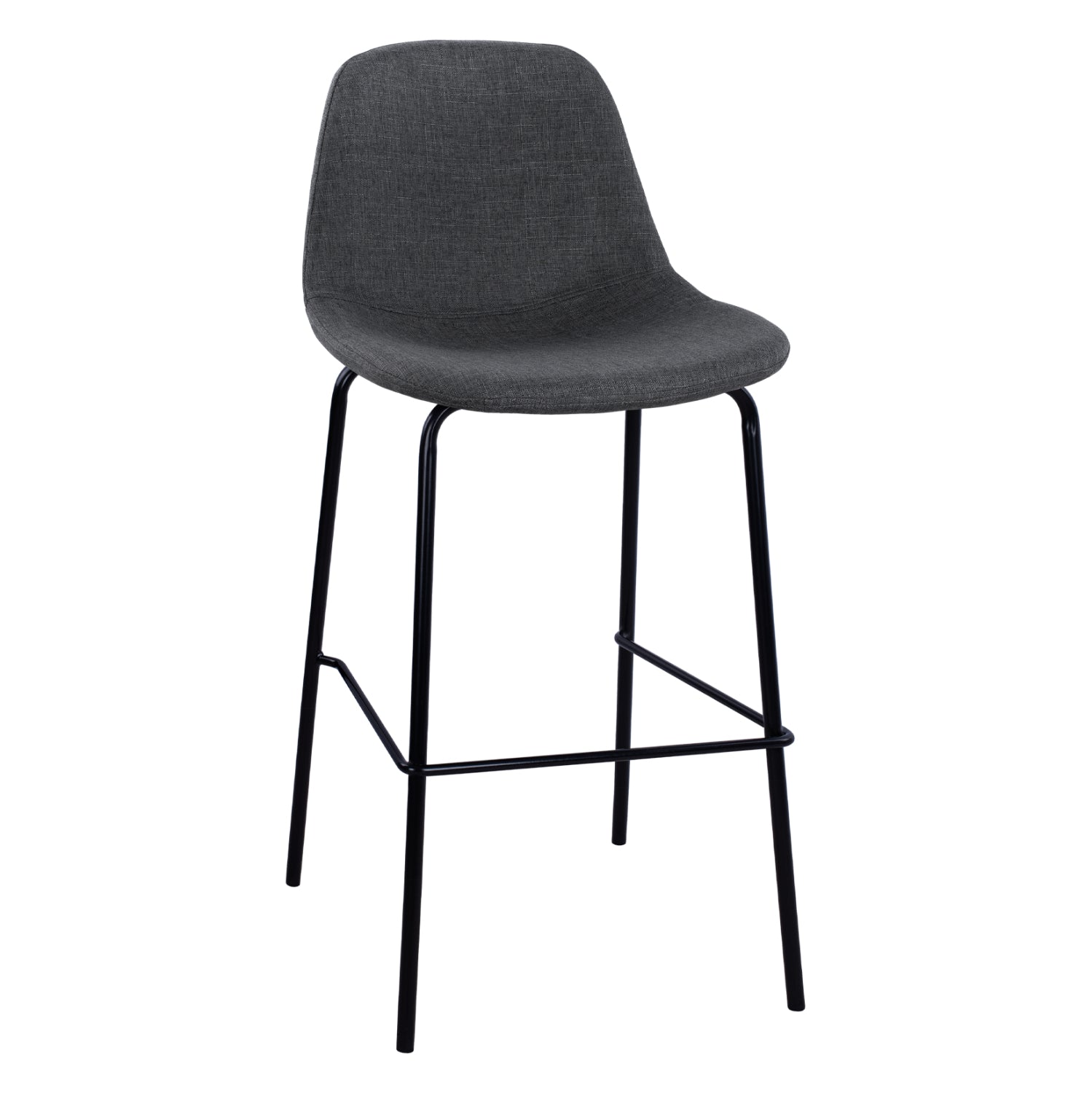 HM9298.10 bar stool, grey fabric, metal legs, 47x51x96 image 1