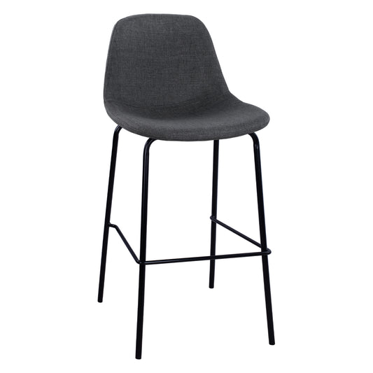 HM9298.10 bar stool, grey fabric, metal legs, 47x51x96 image 1