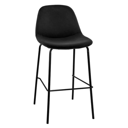 HM9298.14 bar stool VINCENT, black velvet, metal legs, 47x51x96 image 1