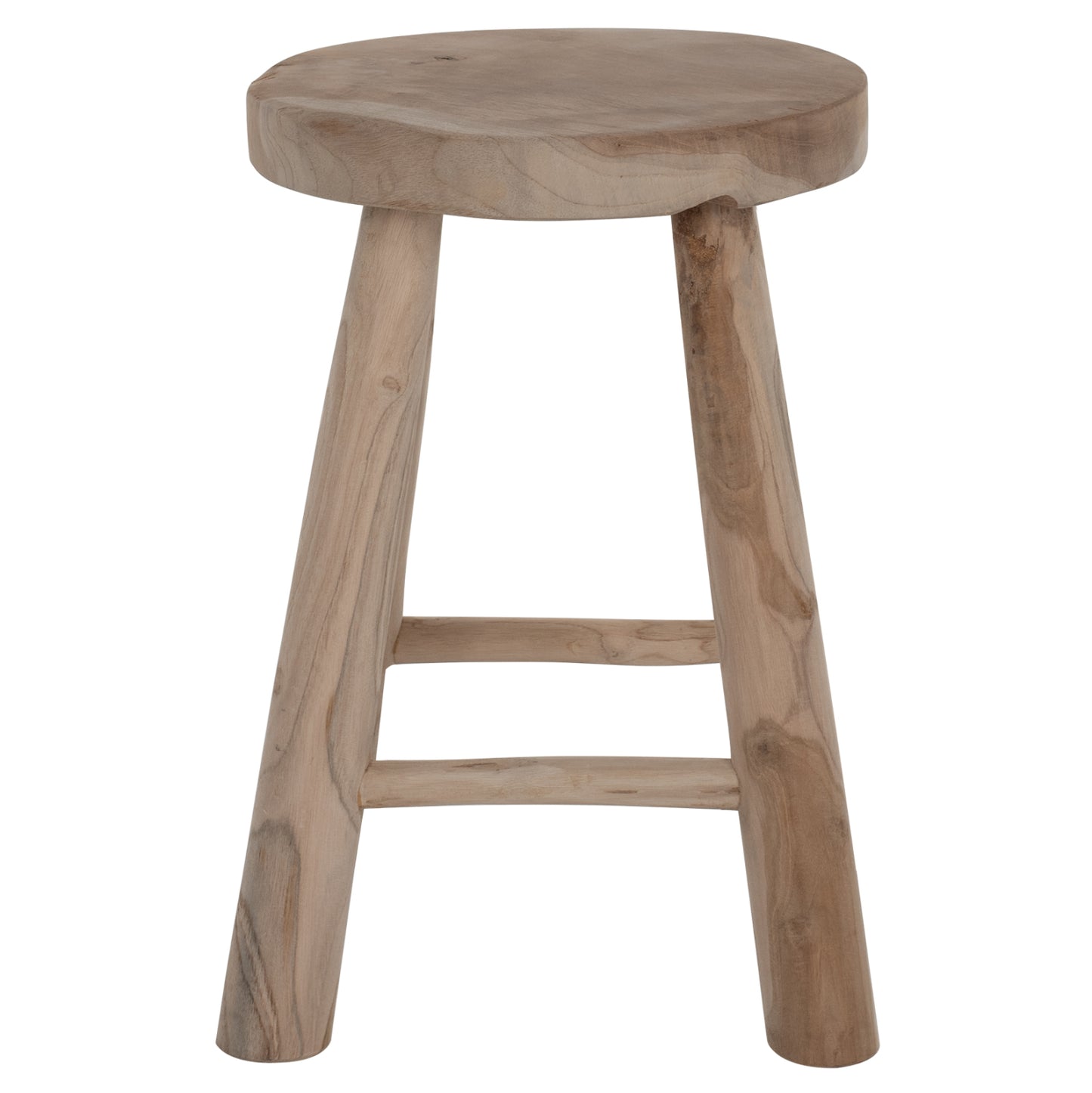STOOL KONT HM9337 SOLID TEAK SHORT NATURAL Φ30Χ45Ηcm.
