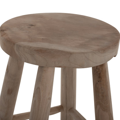 STOOL KONT HM9337 SOLID TEAK SHORT NATURAL Φ30Χ45Ηcm.