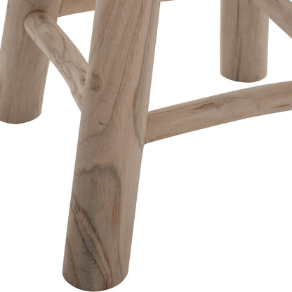 STOOL KONT HM9337 SOLID TEAK SHORT NATURAL Φ30Χ45Ηcm.