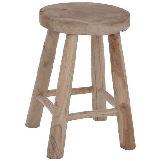 STOOL KONT HM9337 SOLID TEAK SHORT NATURAL Φ30Χ45Ηcm. image 1