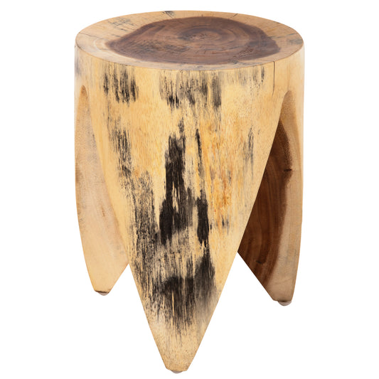 STOOL ONYX HM9755 SOLID SUAR WOOD IN NATURAL COLOR-CLAW SHAPE Φ30Χ40Hcm. image 1