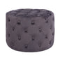 Velvet stool Kassie HM8406.01 grey color Chesterfield type image 1