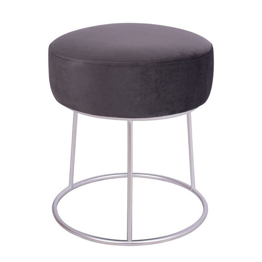 Stool Karlo HM8411.01 Grey with Silver Base ''36x38 cm image 1