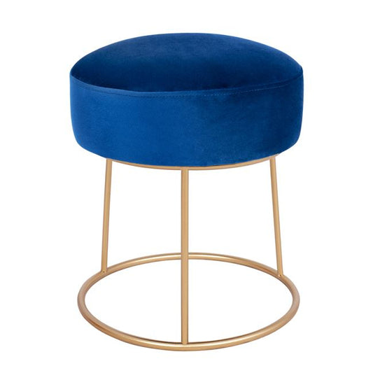 Stool Karlo HM8411.08 Blue with gold Base ''36x38 h cm image 1