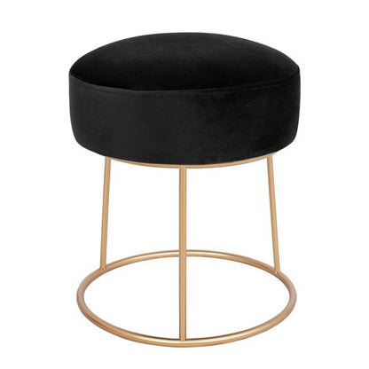 Stool Karlo HM8411.04 Black with Velvet with gold base ''36x38 h cm image 1