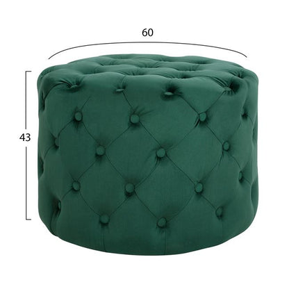Velvet stool Kassie HM8406.03 cypress green color Chesterfield type ''60x43cm
