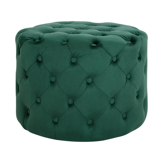 Velvet stool Kassie HM8406.03 cypress green color Chesterfield type ''60x43cm image 1