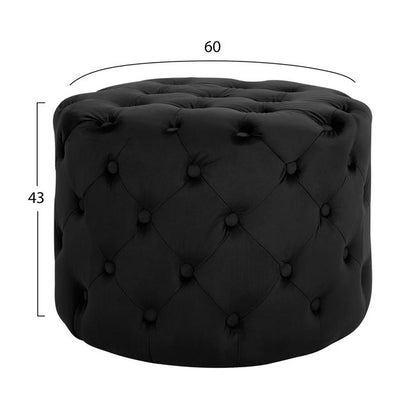 Stool Kassie HM8406.04 Black Velvet Chesterfield Type D60x43h cm