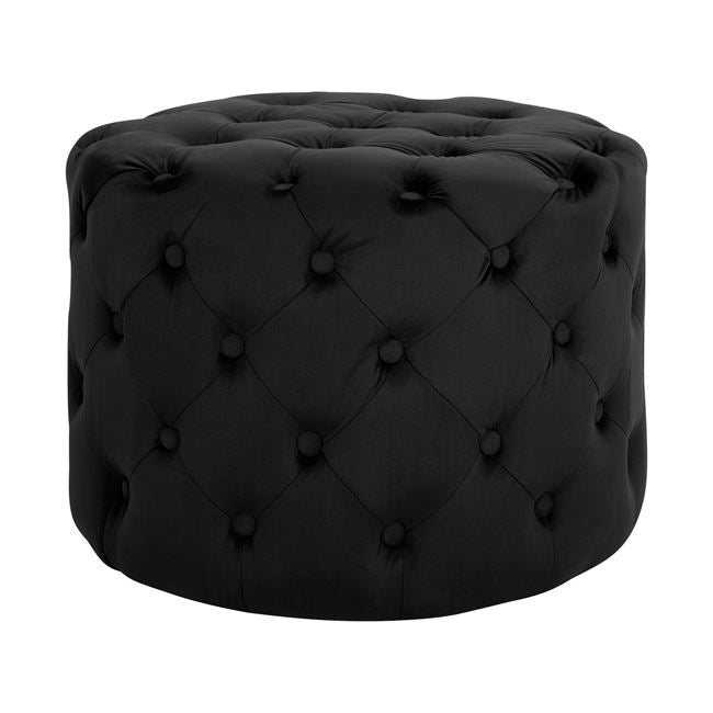 Stool Kassie HM8406.04 Black Velvet Chesterfield Type D60x43h cm image 1