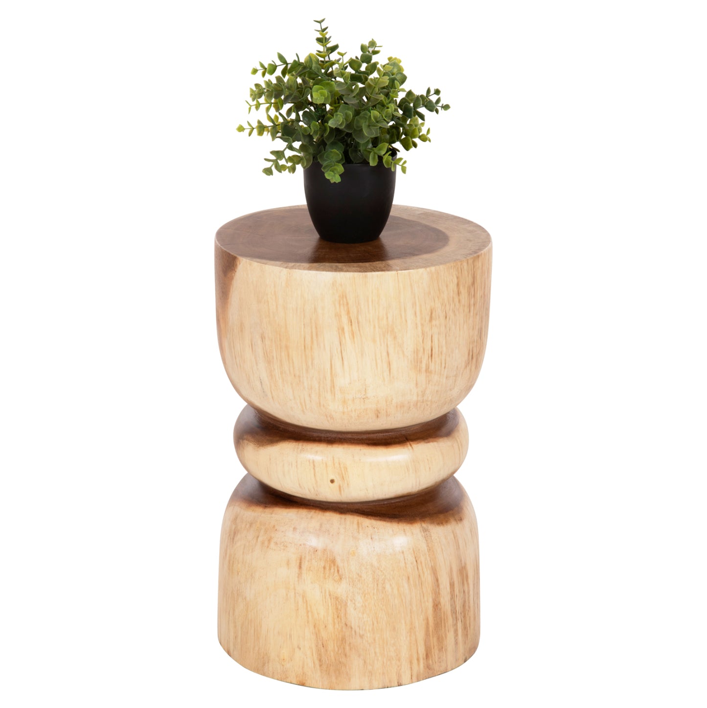 ROUND STOOL BELLO HM9900 SOLID SUAR WOOD IN NATURAL COLOR Φ29x45H cm. image 1