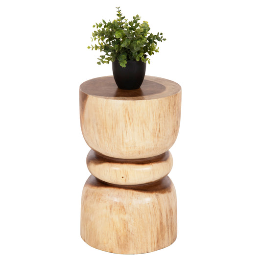 ROUND STOOL BELLO HM9900 SOLID SUAR WOOD IN NATURAL COLOR Φ29x45H cm. image 1
