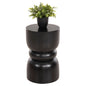 ROUND STOOL BELLO HM9900.02 SOLID SUAR WOOD IN BLACK COLOR Φ28x45H cm. image 1