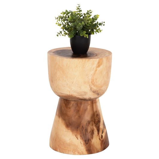 ROUND STOOL MAMBA HM9901 SOLID SUAR WOOD IN NATURAL COLOR Φ30x46H cm. image 1