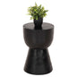 ROUND STOOL MAMBA HM9901.02 SOLID SUAR WOOD IN BLACK COLOR Φ30x45H cm. image 1