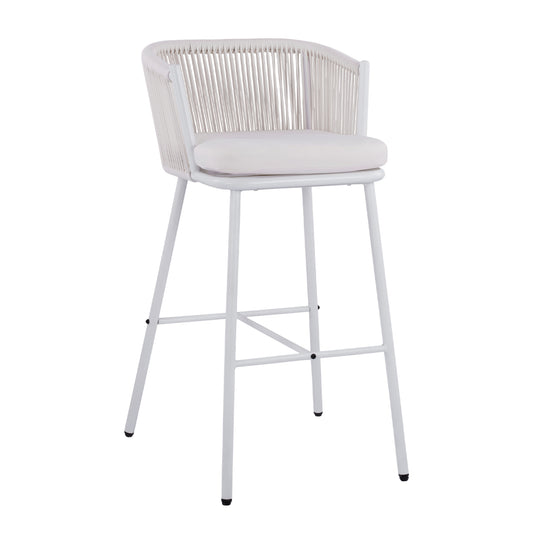Stool with metallic frame and rope white HM5714.03 46x54x101 cm image 1