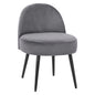 Stool with back Yasmine from grey velvet & black legs HM8395.11 47x43x65cm image 1