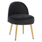 Stool with back Yasmine from black velvet & gold legs HM8395.14 47x43x65cm image 1