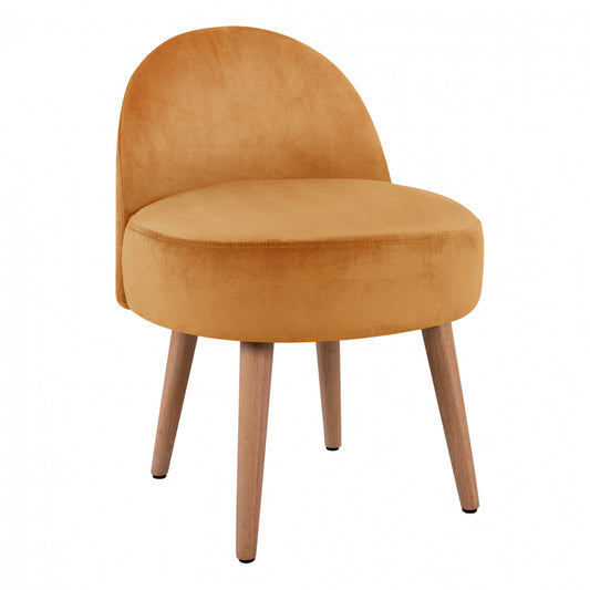 Velvet stool with back Yasmine gold HM8395.09 47x43x63,5cm image 1