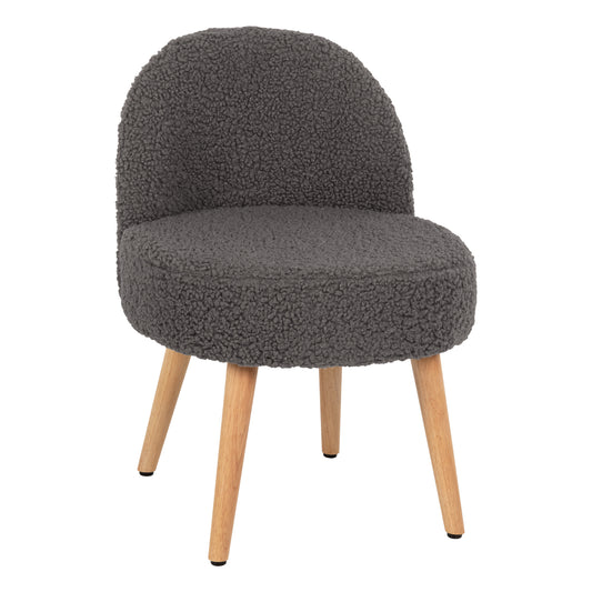 STOOL YASMINE HM8395.21 LOW BACKREST- BOUCLE FABRIC IN GREY COLOR-WOODEN LEGS 47x46x64,5Hcm. image 1