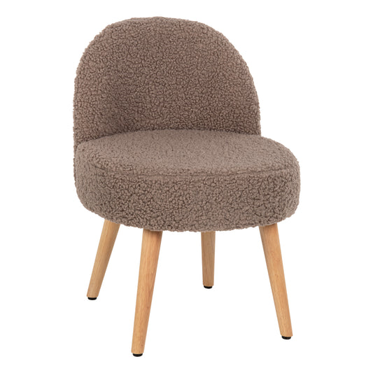 STOOL YASMINE HM8395.25 LOW BACKREST- BOUCLE FABRIC IN LIGHT BROWN COLOR 47x46x64,5Hcm. image 1