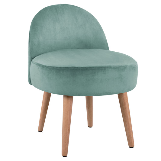STOOL YASMINE HM8395.07 LOW BACKREST-PISTACHIO GREEN VELVET 47x43x63,5Hcm. image 1