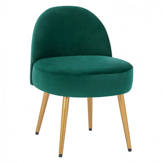 Stool with back Yasmine from cypress green velvet & gold legs HM8395.13 47x43x65cm image 1
