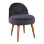 Velvet stool with back Yasmine Grey HM8395.01 47x43x63,5cm image 1