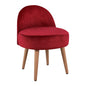 Velvet stool with back Yasmine in red color HM8395.06 47x43x63,5 cm. image 1