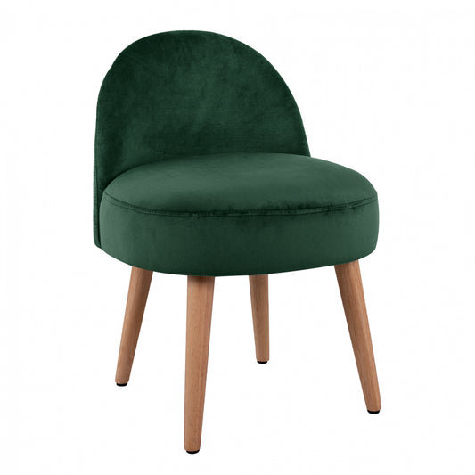 Stool with back Yasmine Cypress Green color HM8395.03 Velvet 47x43x63,5cm image 1