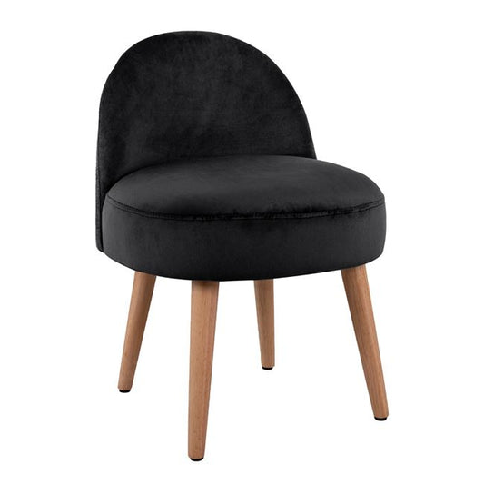 Stool with back Yasmine Black HM8395.04 Velvet 47x43x63,5cm image 1
