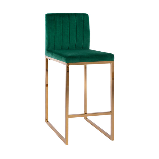 Bar Stool Piper Velvet Cypress & Gold Metallic Frame HM8525.03 40x49x96 cm image 1