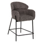 BAR STOOL MEDIUM HEIGHT WOLF HM8584.01 GREY BOUCLE FABRIC-BLACK METAL LEGS 56x56x96Hcm. image 1