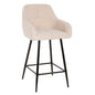 BAR STOOL MEDIUM HEIGHT STRIKE HM8592.02 WHITE TEDDY FABRIC-BLACK METAL LEGS 50x50x94,5Hcm. image 1